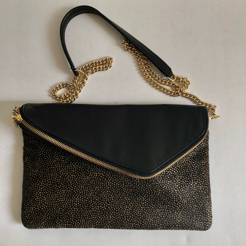Henri Bendel Debutant Leather & calf hair bag